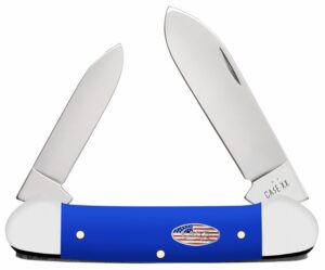 Case 16404 Canoe  Folding 1.97" Pen/2.60" Spear Plain Tru-Sharp SS Blade, Smooth Royal Blue Synthetic Handle