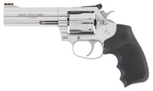 Colt Mfg KCOBRASB4RTS King Cobra Target 357 Mag 6rd Shot 4.25" Stainless Steel Barrel, Cylinder & Frame, Black Hogue Overmolded Grip, Exposed Hammer