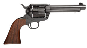 Taylors & Company 200108 1873 Pietta 9mm Luger 6 Shot 5.50" Blued Round Barrel, Blue Cylinder & Steel Frame, Walnut Checkered Army Style Grip, Manual Safety, Exposed Hammer