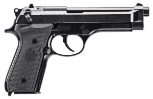 Beretta USA J92SB15 92SB Repro 50th Anniversary 9mm Luger 15+1 4.90" Blued Barrel, Polished Blued Engraved/Serrated Slide, Polished Anodized Aluminum Frame w/Beavertail, Black G10 Grip