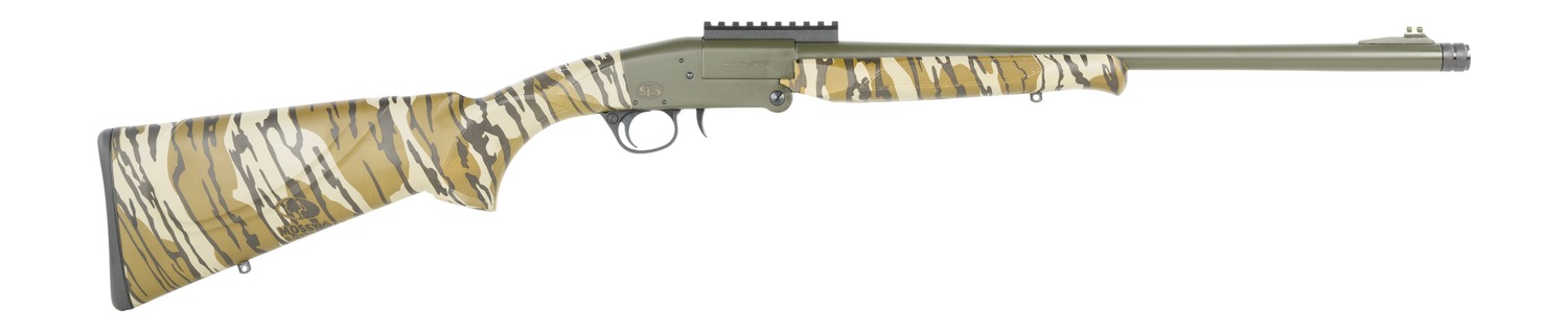 Charles Daly 930425 101 Full Size 28 Gauge Break Open 3" 1rd Black Steel Single Shot Barrel & Receiver w/Picatinny Rail, Fixed Mossy Oak Bottomland Synthetic Stock, Beretta/Benelli Mobil Choke System