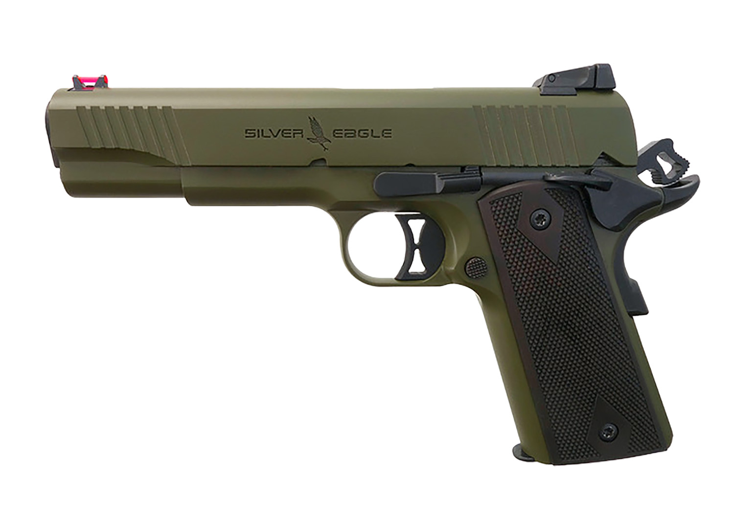 T R Imports 191145GREEN 1911 45 ACP 7+1 Overall Green Cerakote, Walnut Grip