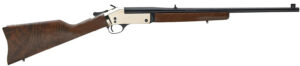 Henry H015B44 Single Shot 44 Rem Mag Caliber with 1rd Capacity, 22" Blued Barrel, Polished Brass Metal Finish & American Walnut Stock, Right Hand (Full Size)