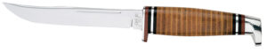 Case 00381 Hunter  5" Fixed Clip Point Plain Mirror Polished Tru-Sharp SS Blade/4.50" Grooved Leather Handle Includes Sheath