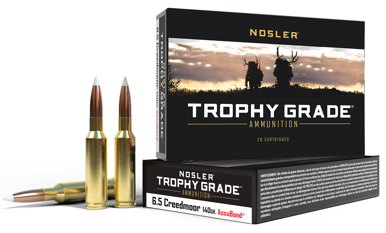 Nosler 60080 Trophy Grade 6.5Creedmoor 140gr Nosler AccuBond 20 Per Box/10 Case