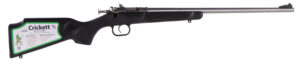 Crickett KSA2295 Youth 22 WMR 1rd 16.12" Blued Barrel & Receiver, Fixed Front/Adjustable Rear Peep Sights, Black Synthetic Stock w/11.5" LOP, Rebounding Firing Pin Safety