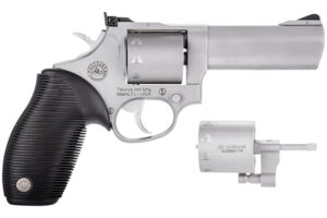 Taurus 2992049 Tracker 992 22 LR or 22 WMR 9rd 4" Barrel, Overall Matte Finish Stainless Steel & Black Ribber Grip Includes Cylinder