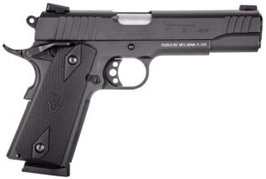 Taurus 1-191101FS 1911 Full Size 45 ACP 8+1 5" Matte Stainless Steel Barrel, Matte Black Serrated Steel Slide & Frame, Black Checkered Polymer Grip, Right Hand