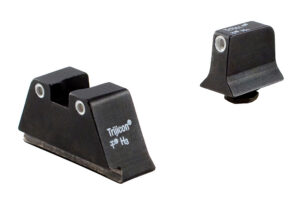 Trijicon 600649 Suppressor/Optic Height Sights Green/Tritium White Outline Front Sight-Green/Tritium White Outline Rear Sight Glock 17/17L/19 Standard Frame