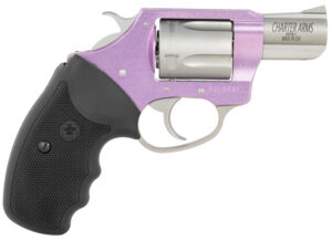 Charter Arms 53840 Undercover Lite Lavender Lady Small 38 Special 5rd 2" Stainless Steel Barrel & Cylinder, Lavender Aluminum Frame, Black Finger Grooved Rubber Grip, Exposed Hammer